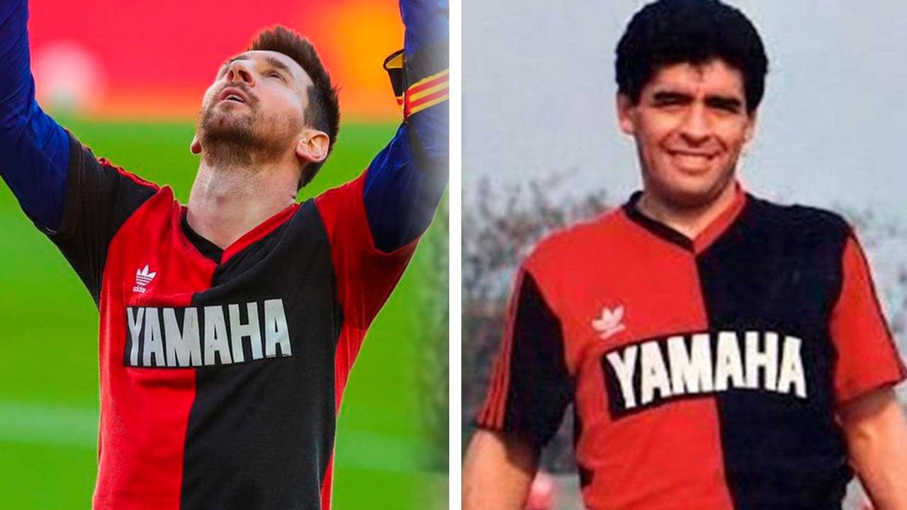 Newell's old boys saca a la venta la playera conmemorativa que uso Maradona y Messi