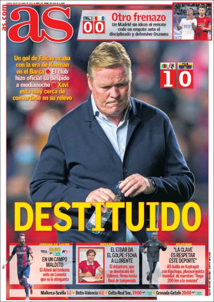 ¡Fulminado! Así amanecieron las portadas de los medios tras el despido de Ronald Koeman