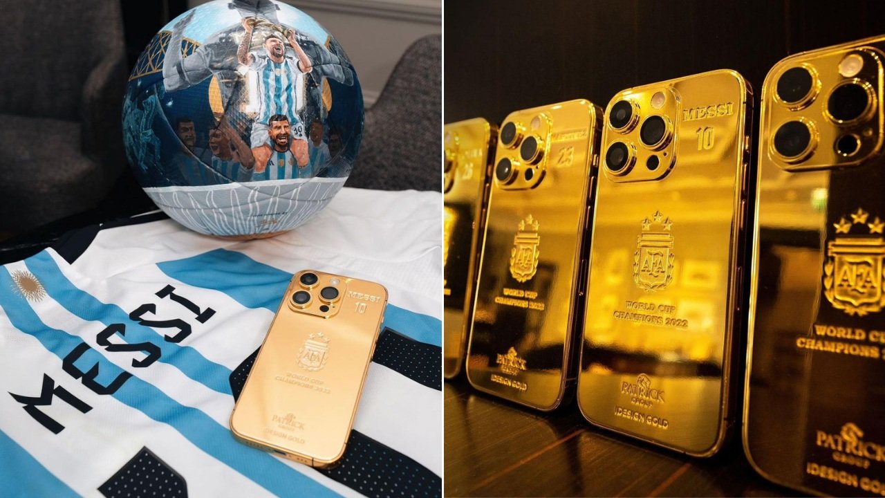 Iphone de Messi, cuánto cuesta y quién fabricó el lujoso regalo del astro argentino