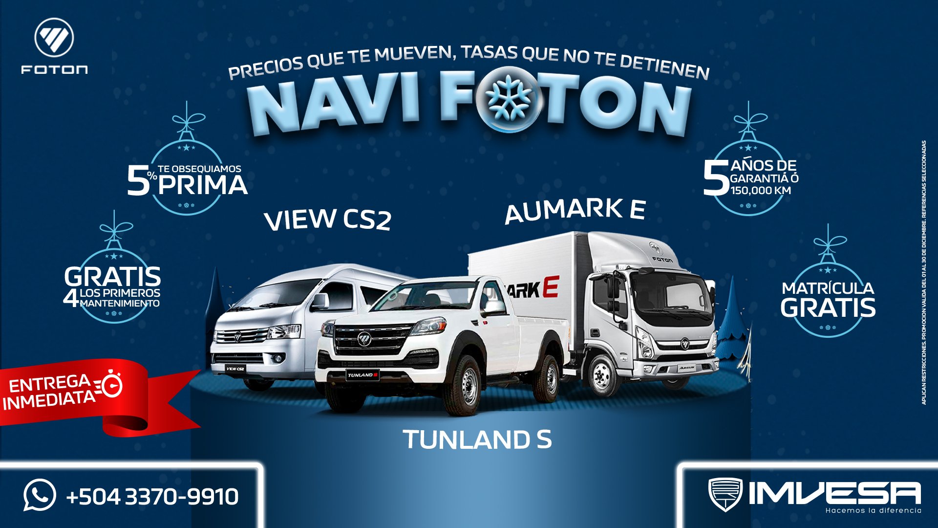 Precios que te mueven, tasas que no te detienen con ¡NAVI FOTON!