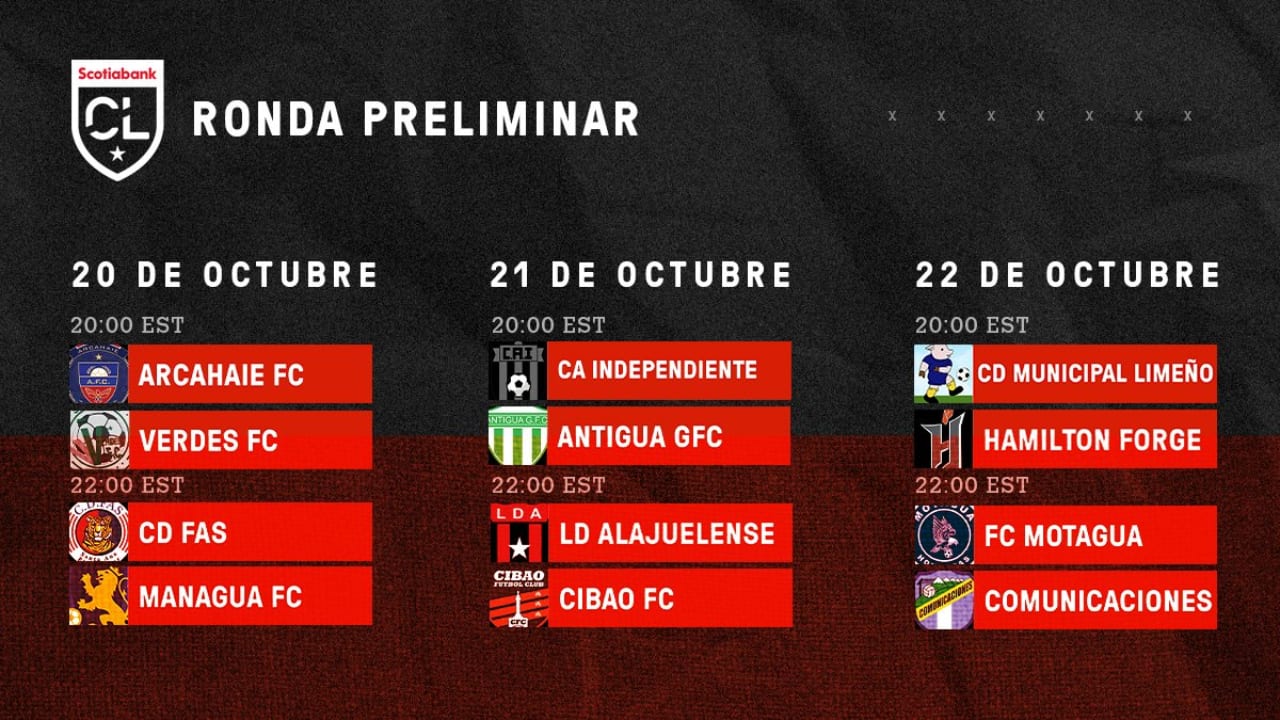 Olimpia, Motagua y Marathón conocen fechas y horas de sus partidos en la Liga Concacaf 2020 – 2021