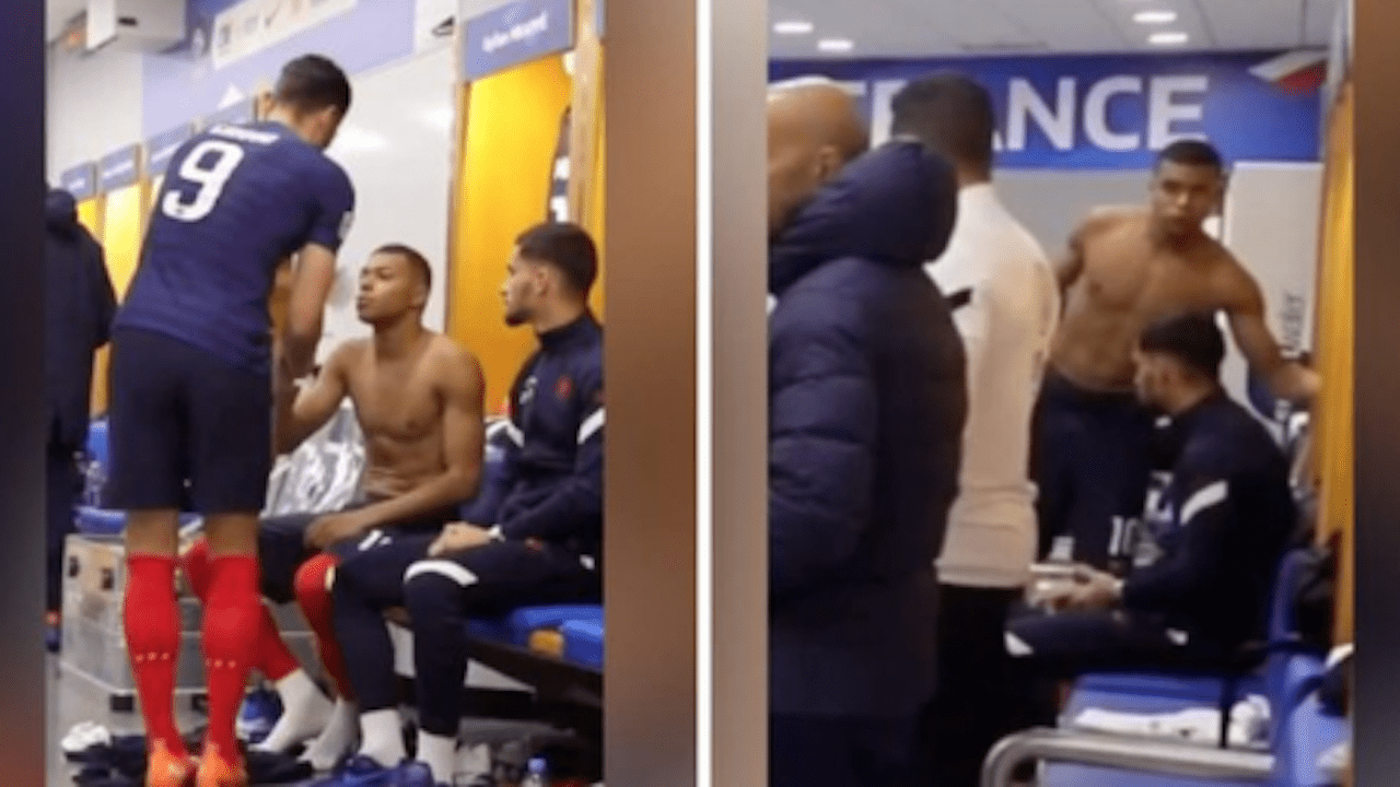 Giroud 'despeina' a Mbappé y su reacción se hace viral