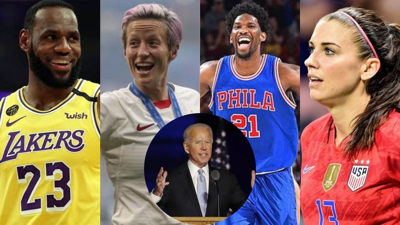 Deportistas estadounidenses celebran victoria de Joe Biden como presidente electo de Estados Unidos