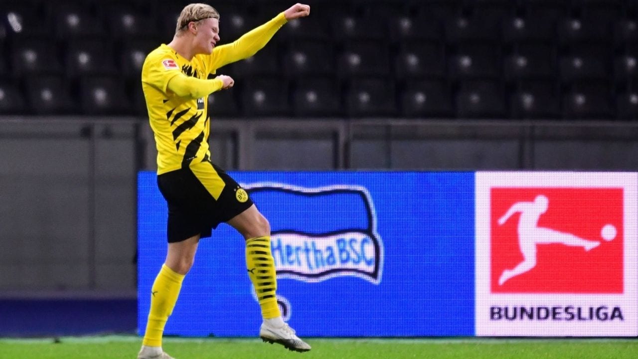 Erling Haaland celebra su nuevo título personal con póker en Bundesliga