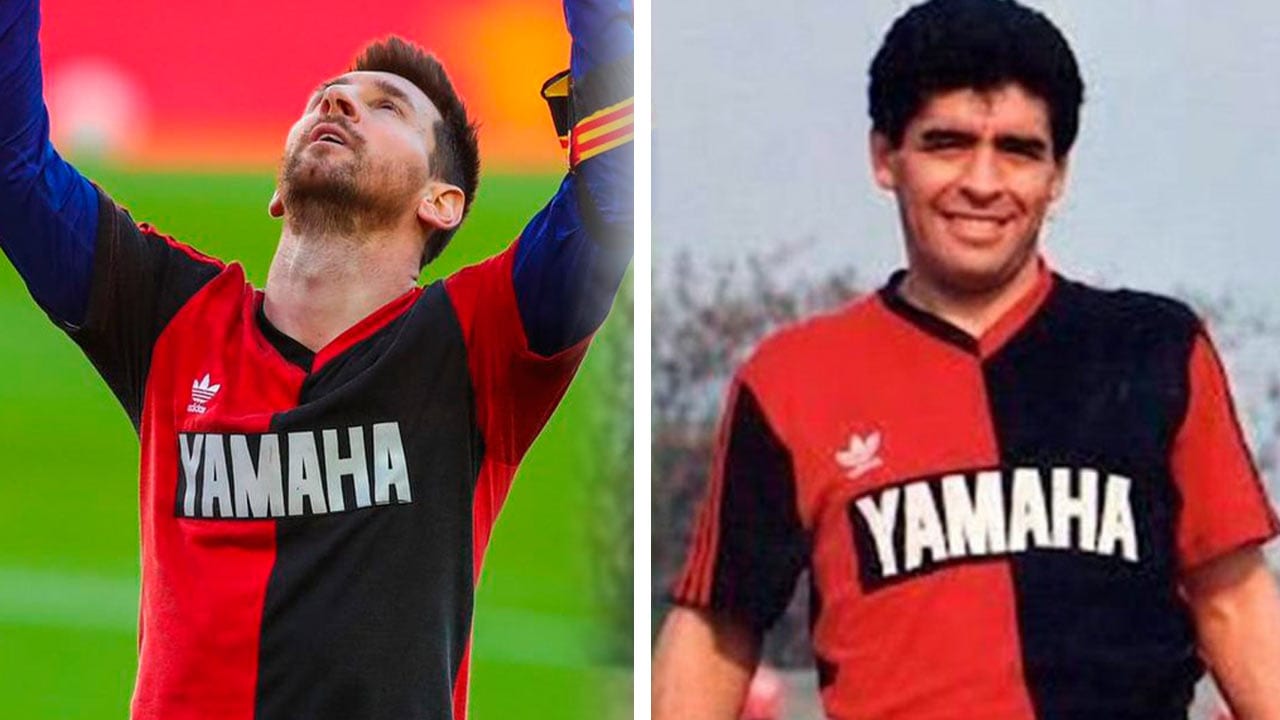 Newell's old boys saca a la venta la playera conmemorativa que uso Maradona y Messi