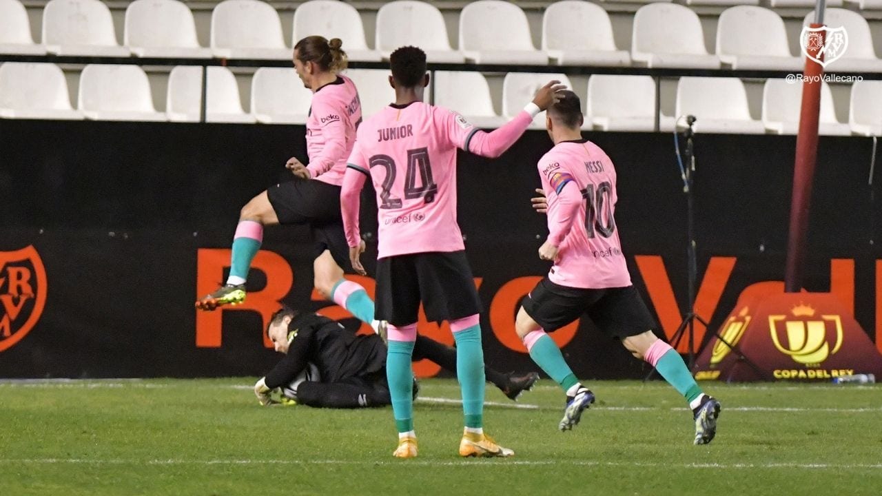 Barcelona remontó ante el Rayo Vallecano y avanza a cuartos de final en Copa del Rey