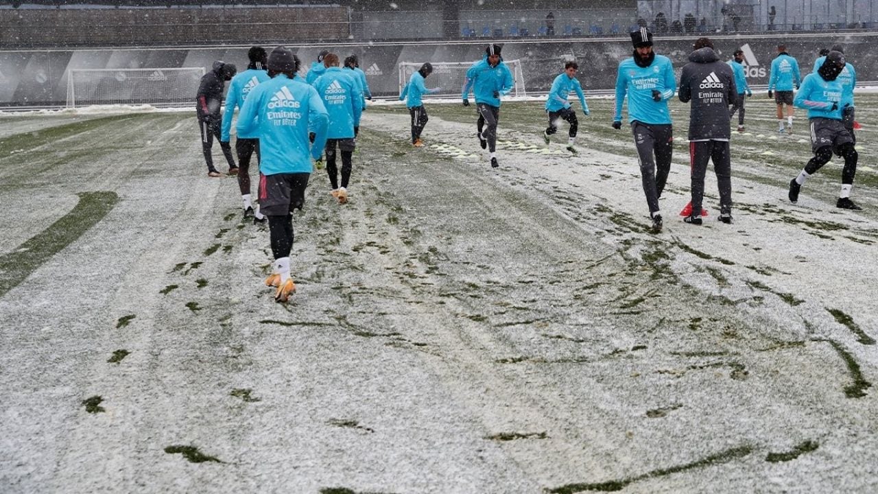 El Real Madrid se concentra en Pamplona tras su odisea por una nevada en España