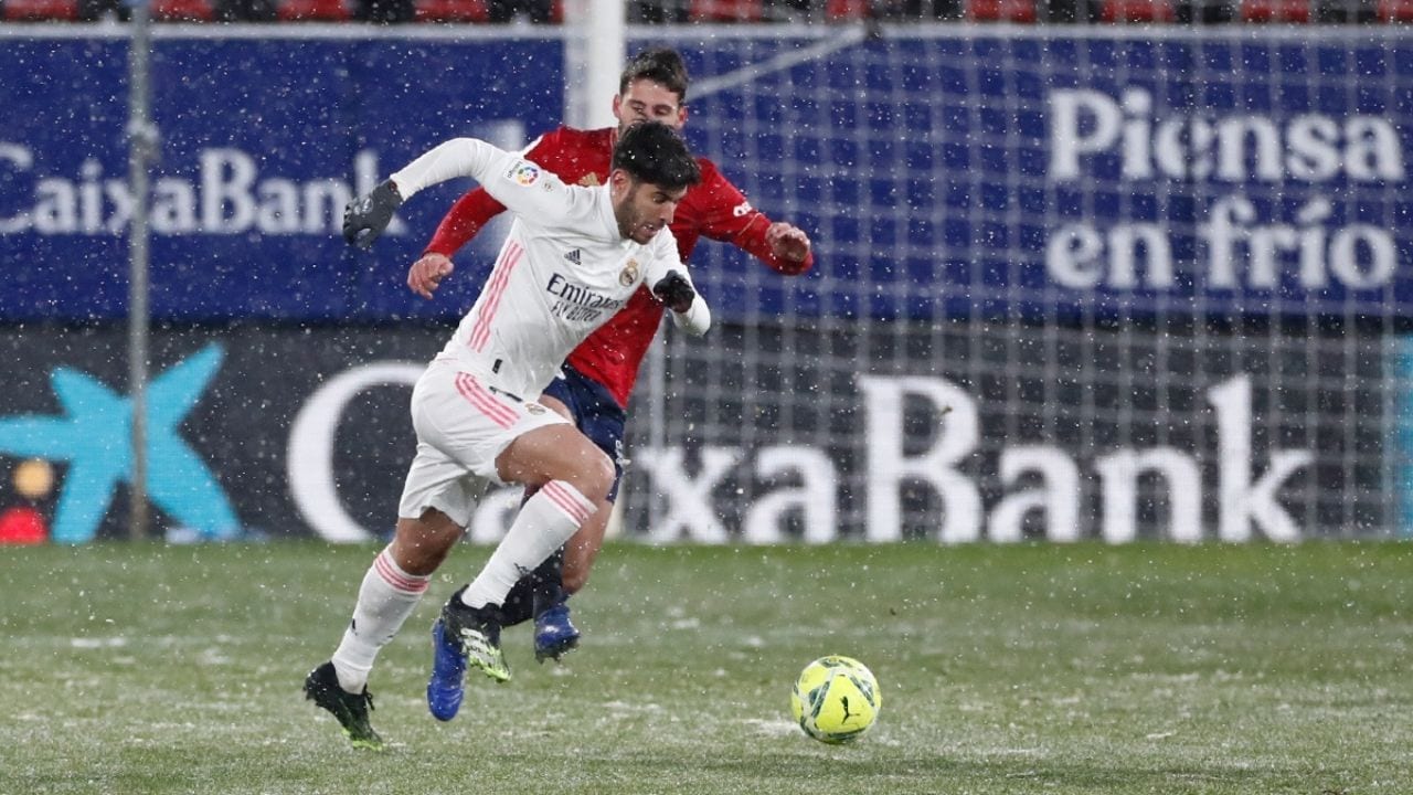 Real Madrid patinó en su intento por ganar bajo la nieve ante Osasuna