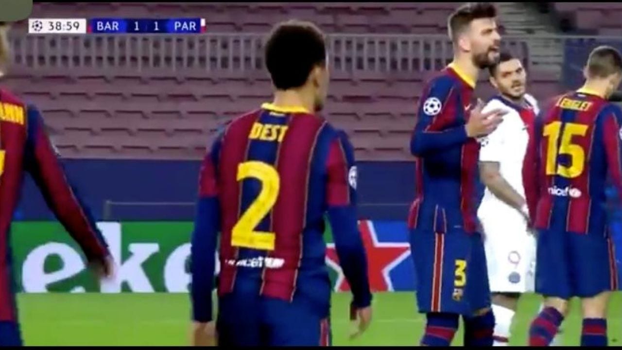 Los gritos frustrados de Piqué a sus compañeros durante la derrota del Barcelona ante el PSG