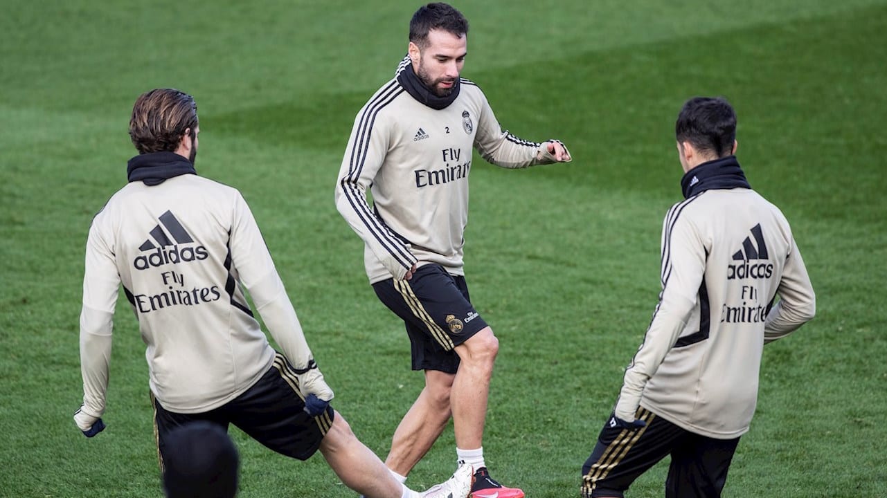 Dani Carvajal y Lucas Vázquez regresan a los entrenamientos en grupo con el Real Madrid