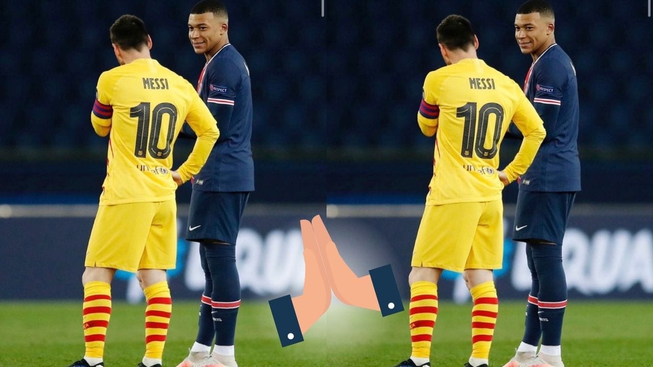 Mbappé muestra reverencia a Messi después del triunfo frente al Barça