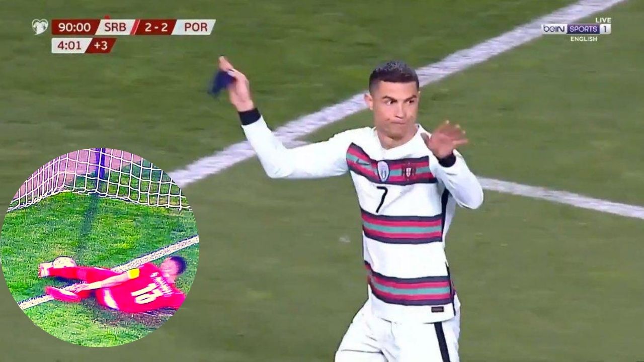 Cristiano Ronaldo explotó de furia y abandonó el campo enojado por gol no validado