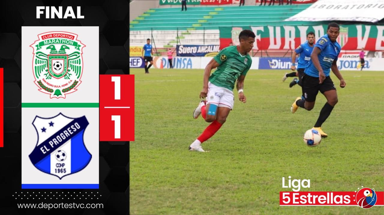 Honduras Progreso le sacó un empate a Marathón en los últimos instantes del juego