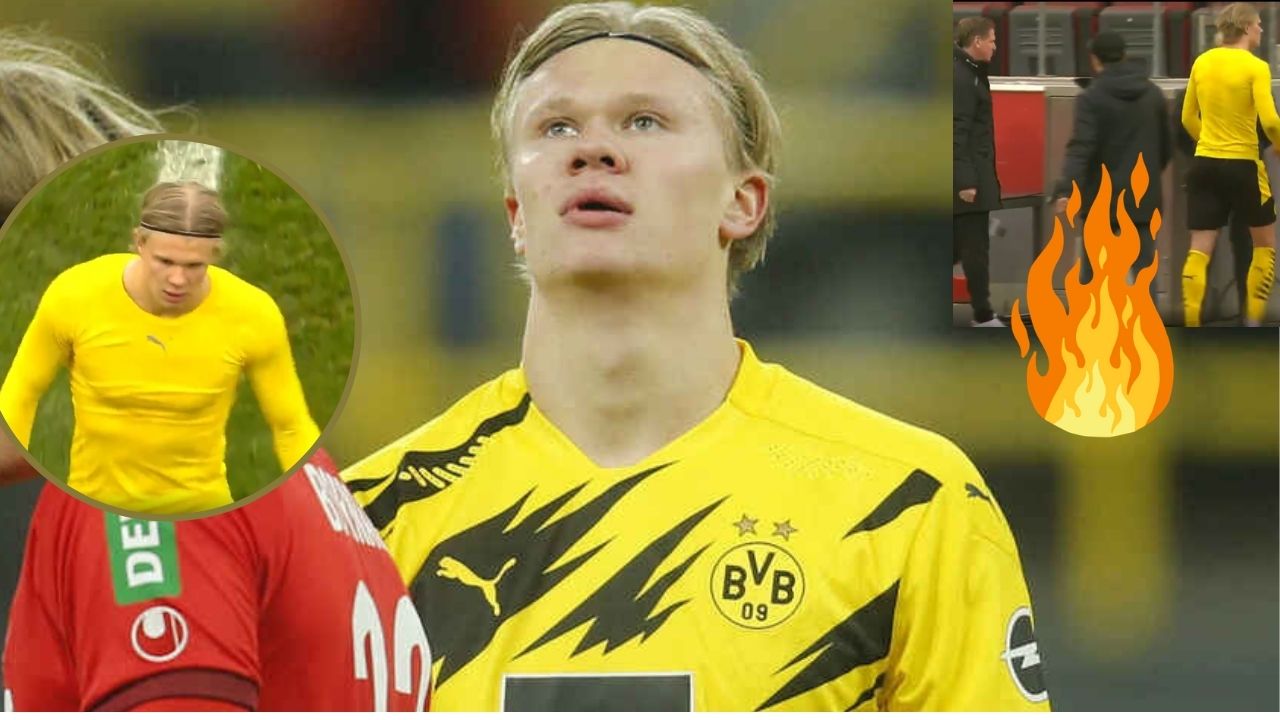 Video: Tremendo enojo de Erling Haaland tras empate del Dortmund