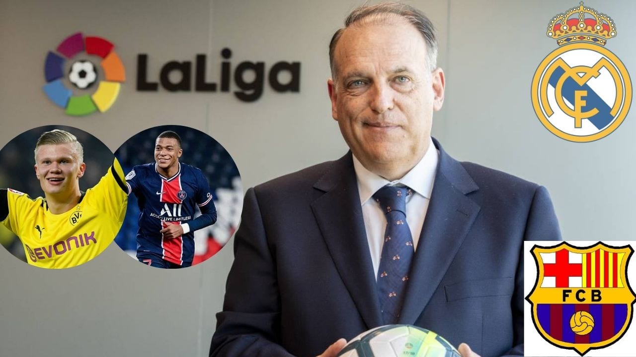 Presidente de la Liga española ve imposible la llegada de Haaland y Mbappé