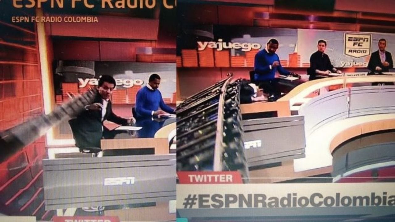 VIDEO: Cae pantalla gigante sobre periodista de ESPN en programa en vivo