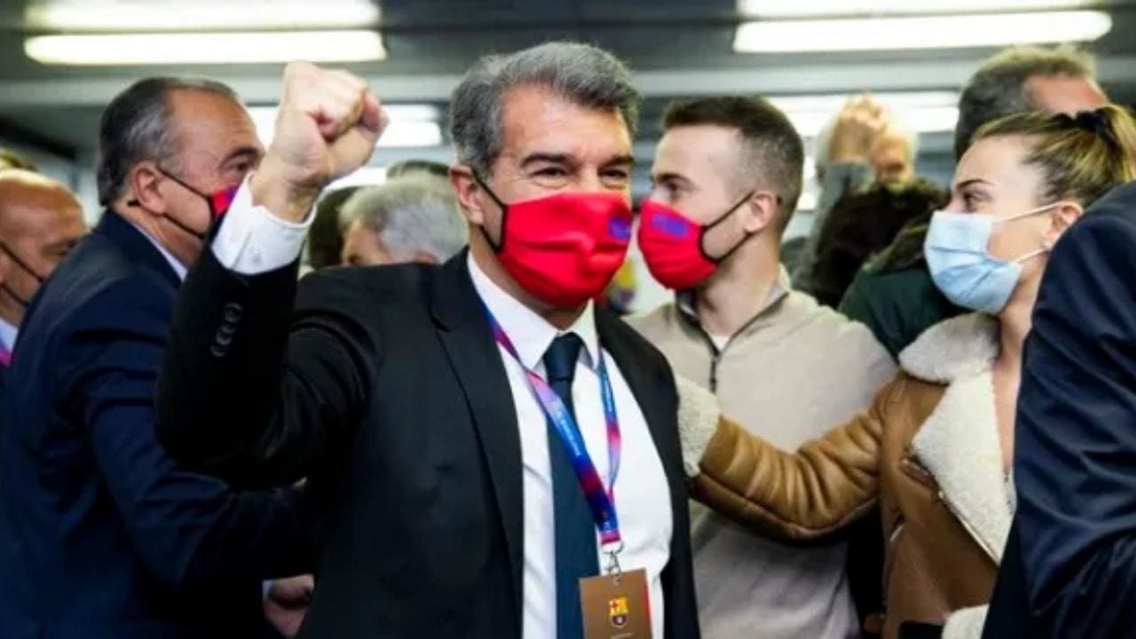 Laporta, eufórico en su primer discurso con Messi y Cruyff como protagonistas