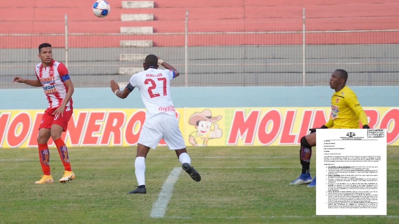 Comisión de Disciplina confirma castigo a Olimpia, Vida, Platense y jugadores
