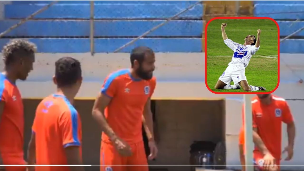 Golazo Olímpico de Edrick Menjívar en práctica en el estadio Morazán