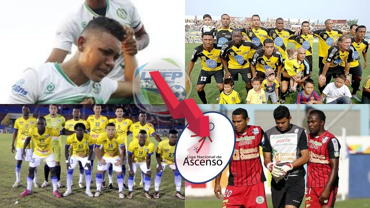 Cuáles son los últimos 10 equipos que descendieron de Liga Nacional, aquí los presentamos