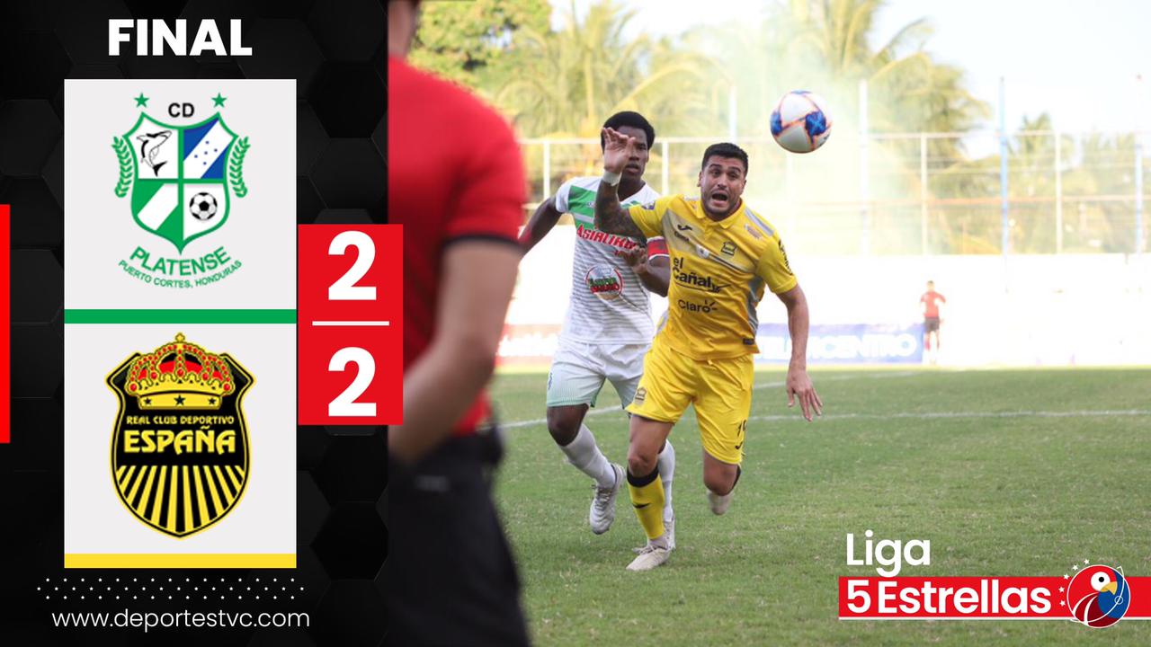 Real España sigue sin ver la orilla en el Puerto pero rescata empate frente a Platense