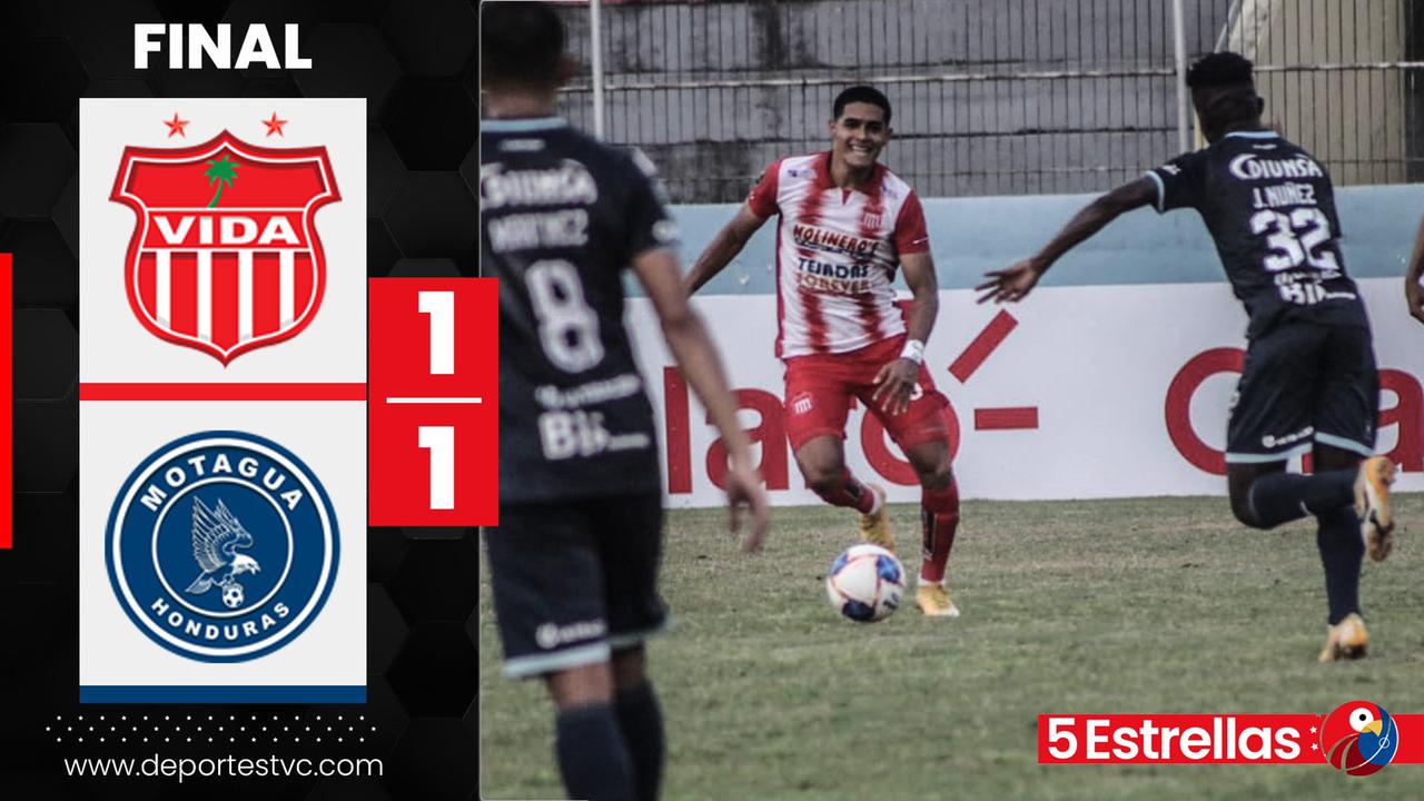 Motagua perdió la oportunidad de ser líder momentáneo empatando con el Vida en La Ceiba