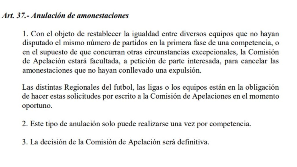 Artículo 37 del Código de Disciplina de Fenafuth.