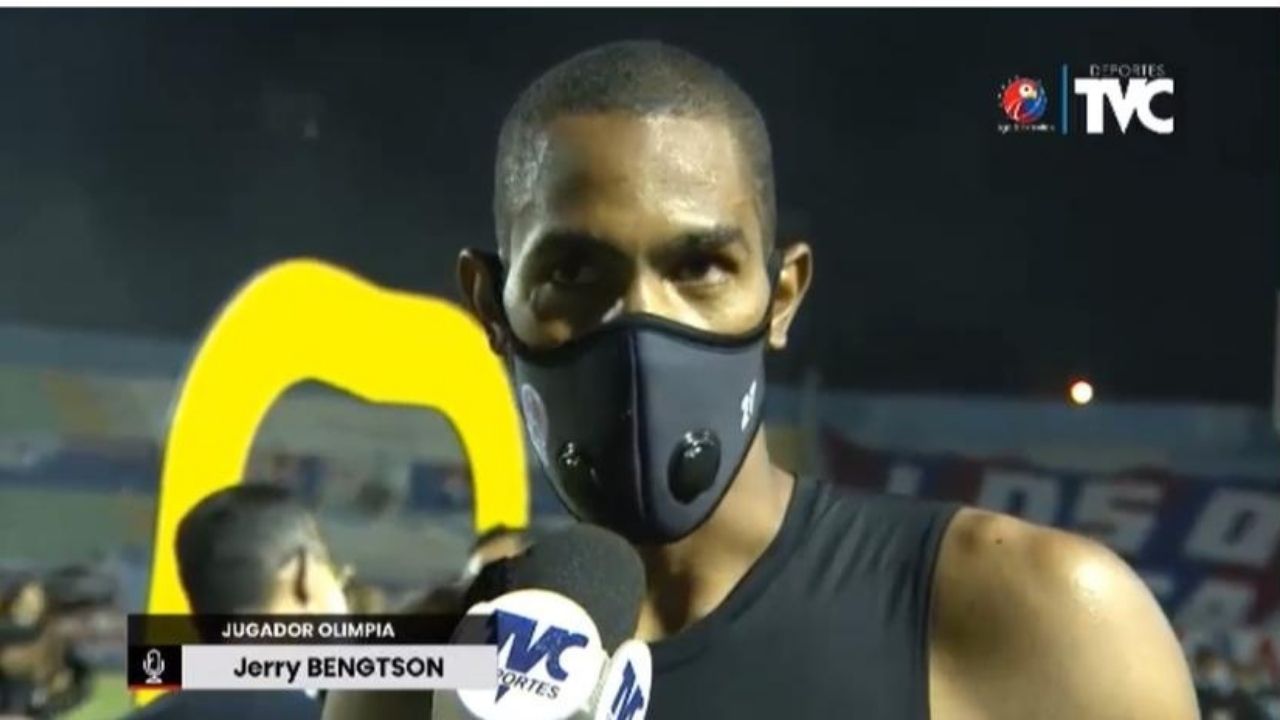 Jerry Bengtson reacciona tras darle un nuevo título al Olimpia y ser la figura de la final de vuelta