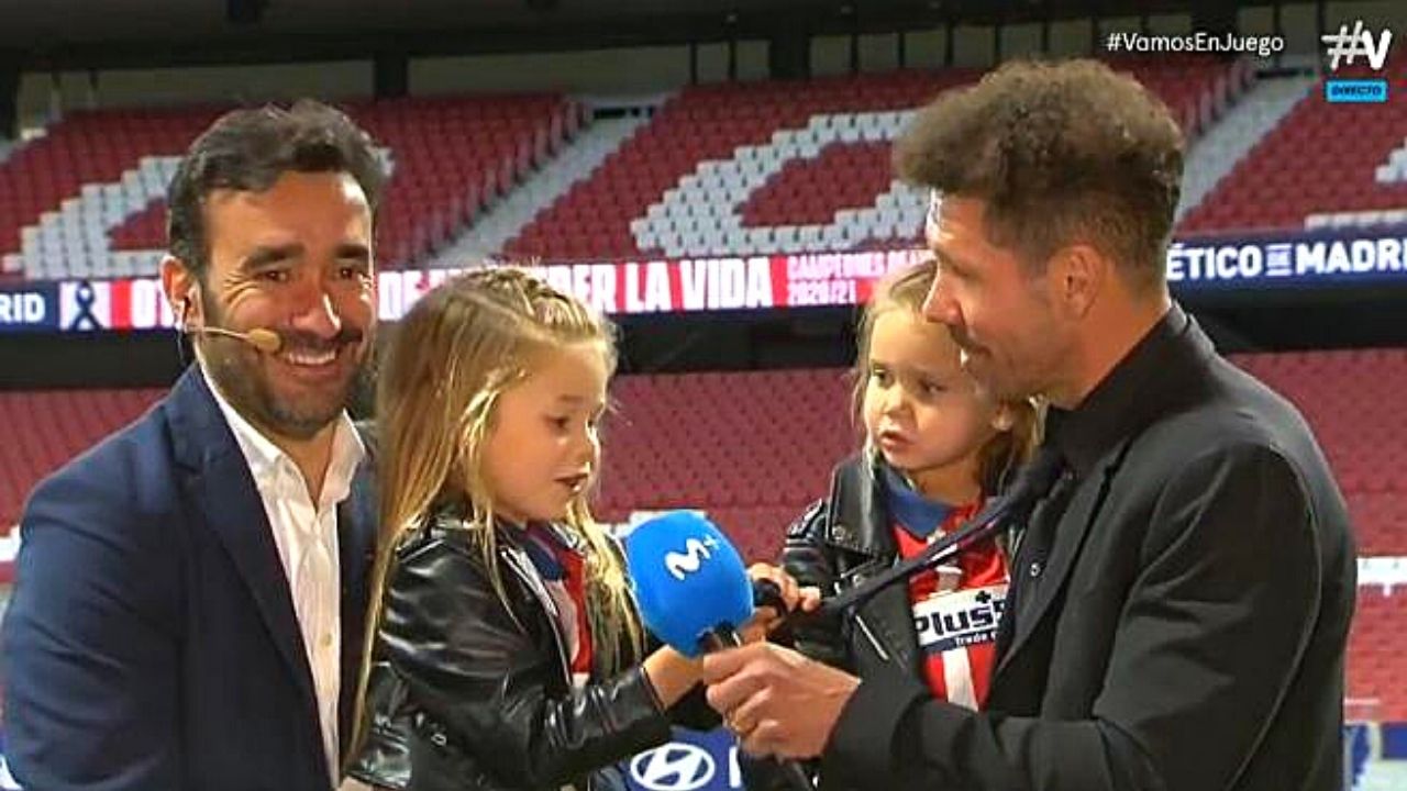 Hijas del Cholo Simeone se vuelven virales al cantar el himno del Atlético, un tierno momento