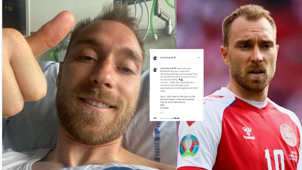 Christian Eriksen reaparece en redes con especial mensaje a aficionados y sus compañeros