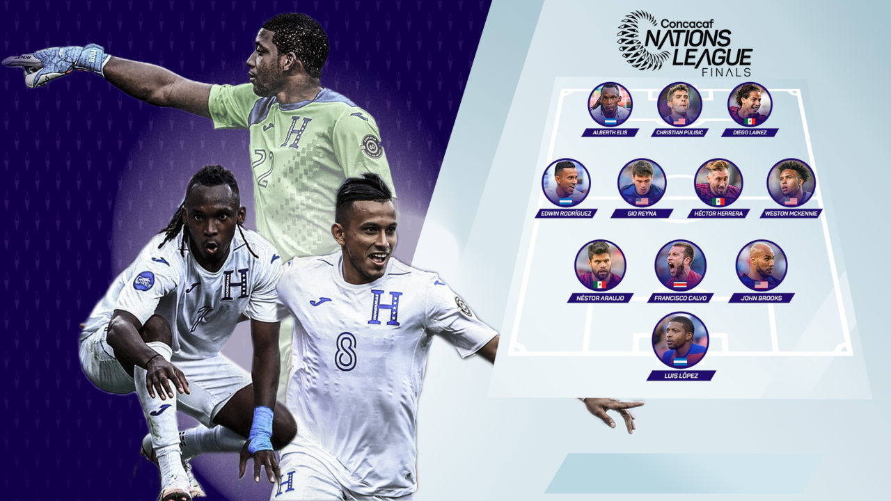 Concacaf comparte el 11 ideal de la Nations League con tres hondureños incluidos