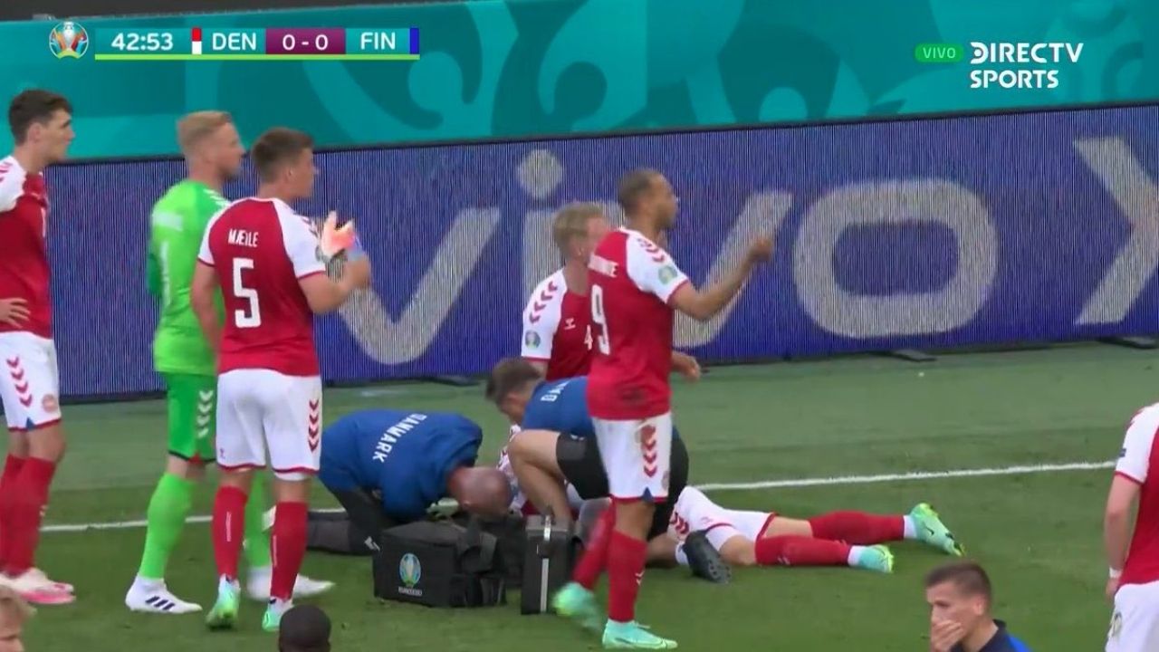 ¡Escalofriante! Momento en que Cristhian Eriksen se desplomó en pleno partido de la Eurocopa