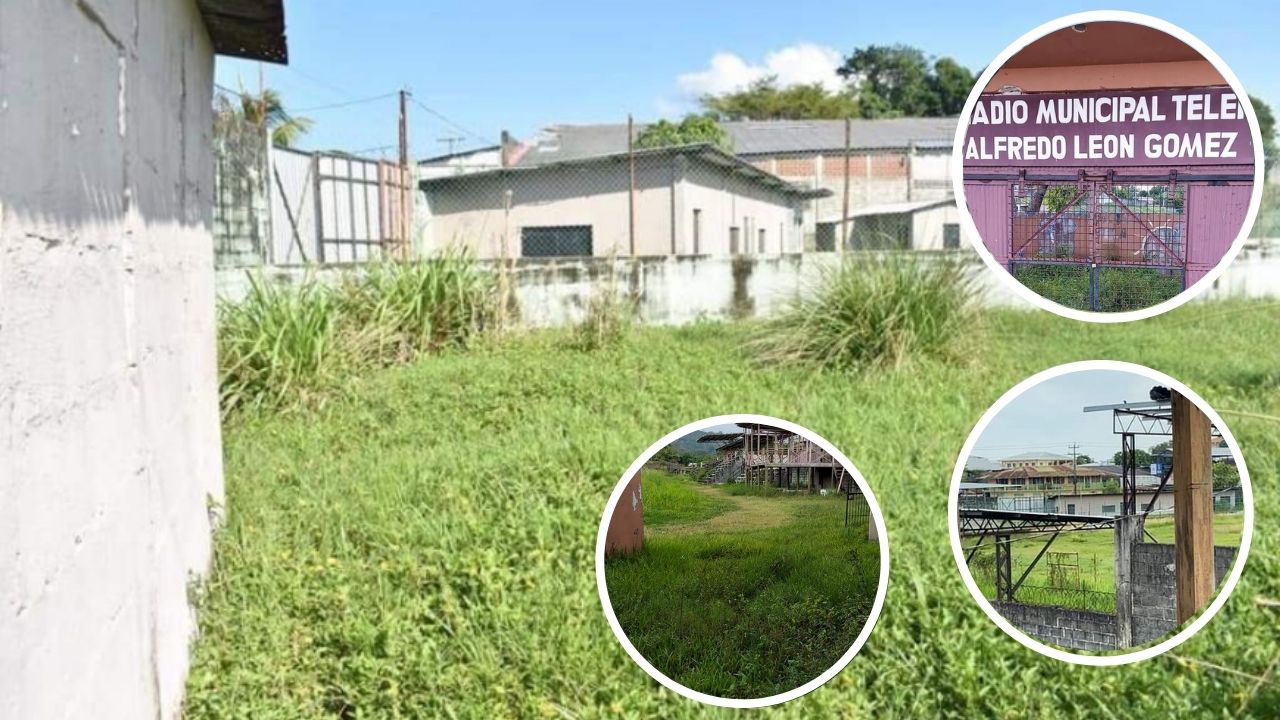 En completo abandono el estadio Alfredo León Gómez de la ciudad de Tela