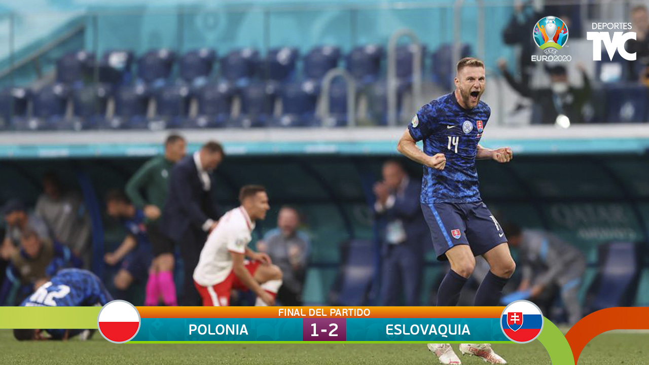 Eurocopa 2020: Eslovaquia gana 2-1 a una Polonia que se quedó con diez