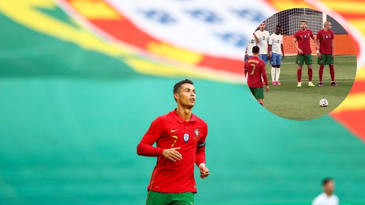Cristiano Ronaldo lanzó el peor tiro libre en su historia y fue víctima de burla en redes
