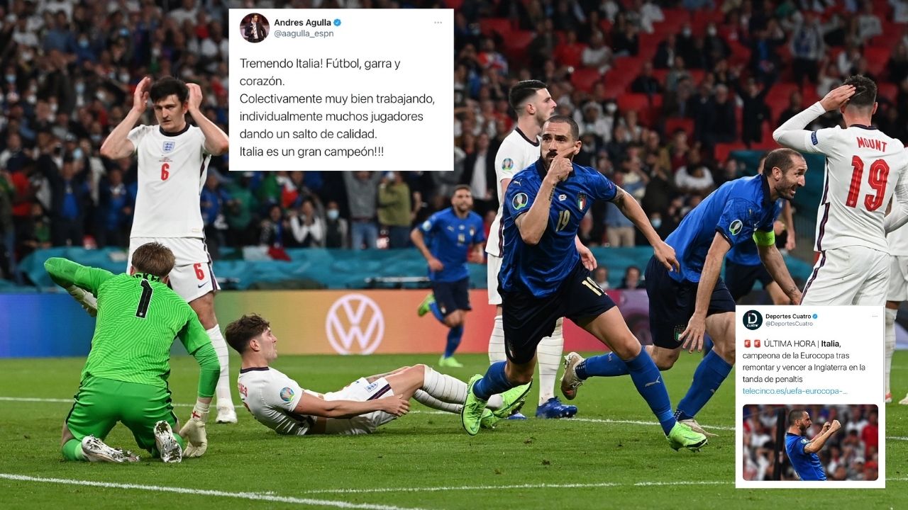 La reacción del mundo deportivo tras el título de Italia en la Eurocopa 2020