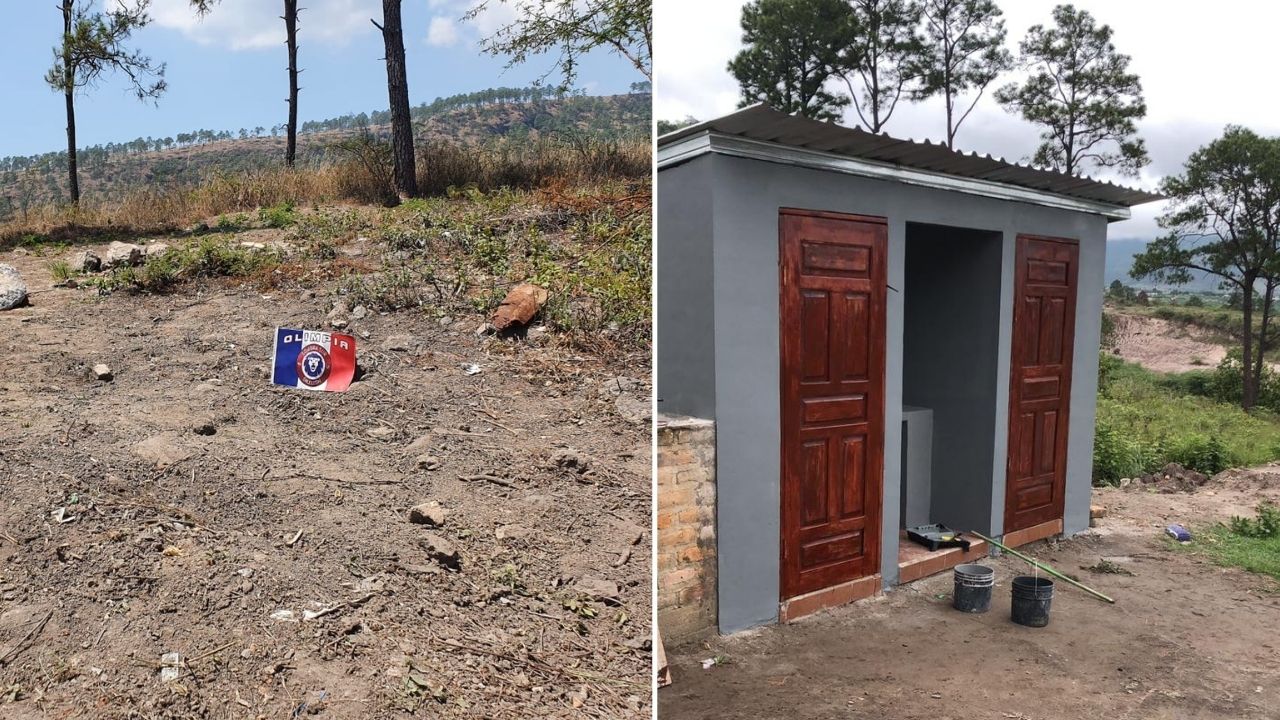 Aficionados del Olimpia construyen baños en escuela pública en Amarateca