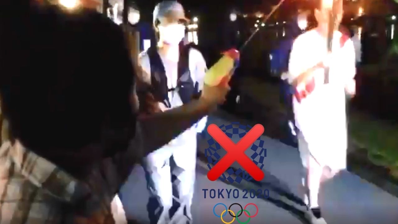 Tokio 2020: Una mujer es detenida por disparar agua a la antorcha olímpica