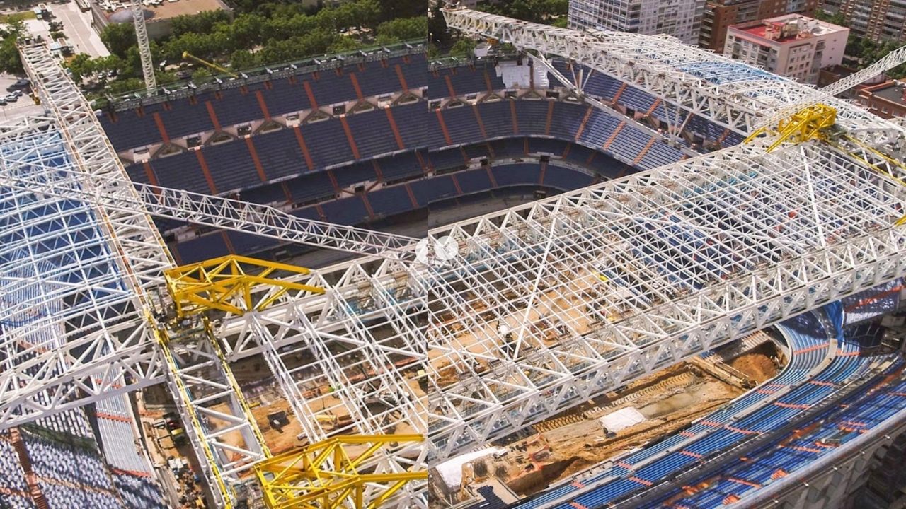 Real Madrid presume avances del novedoso techo que cubrirá el Santiago Bernabéu