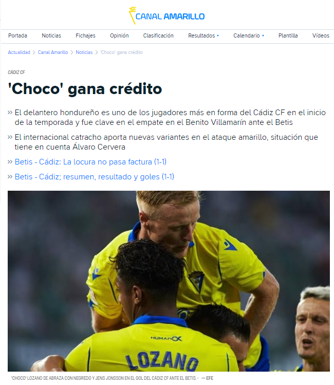 portal cadista destaca desempeño de Choco Lozano 