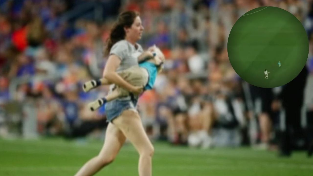 Niño de dos años ingresa al campo y su madre sale corriendo durante partido de la MLS