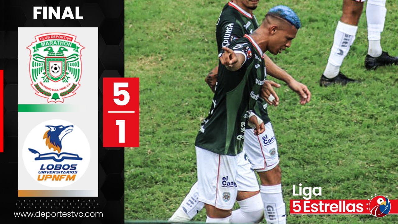 Marathón propinó una monstruosa goleada a los Lobos de la UPNFM en San Pedro Sula