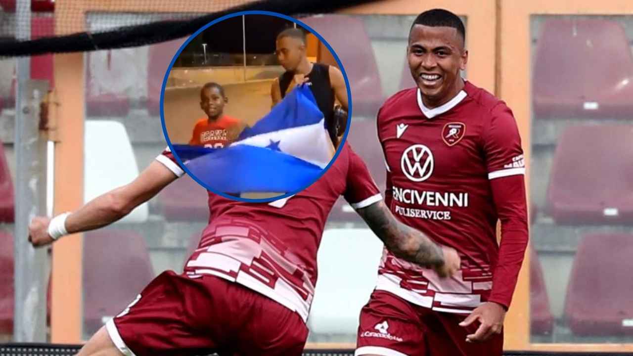 Rigo Rivas con admirable gesto con un aficionado hondureño en Italia