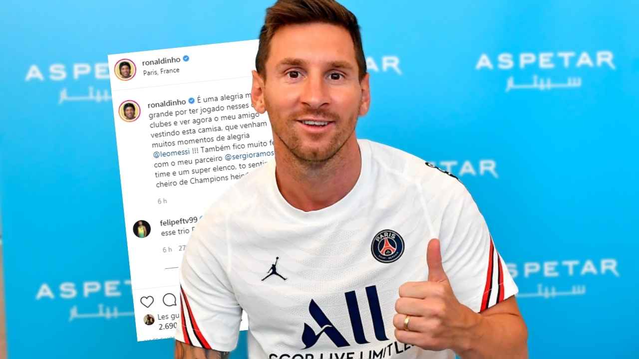 El mensaje de Ronaldihno tras la llegada de Messi al PSG
