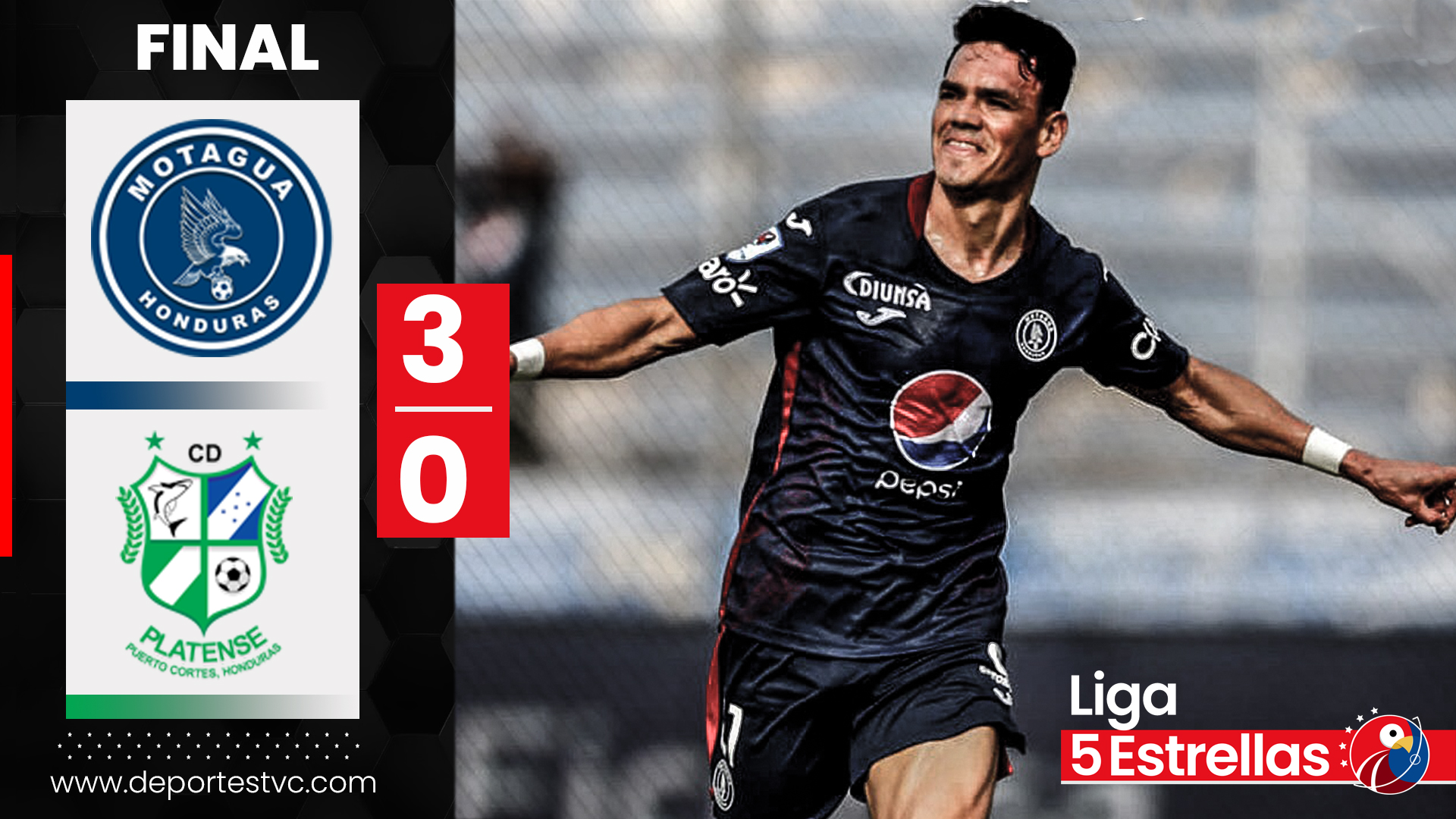 ¡Con golazos! Motagua vence tres goles a cero al Platense