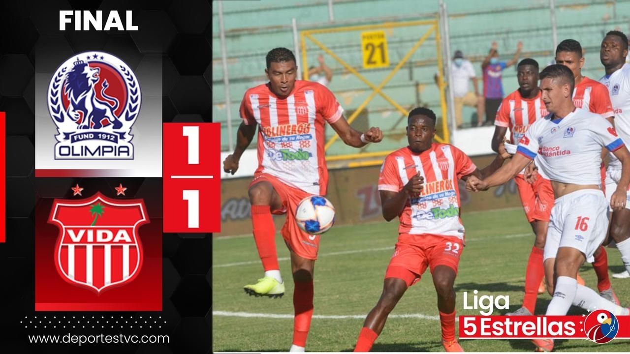 ¡Sorpresa! Vida con 10 jugadores saca empate a Olimpia en el Nacional
