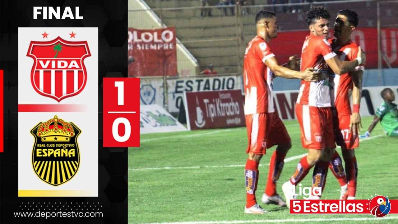 ¡Continúa el invicto! Vida vence al Real España por la mínima en La Ceiba