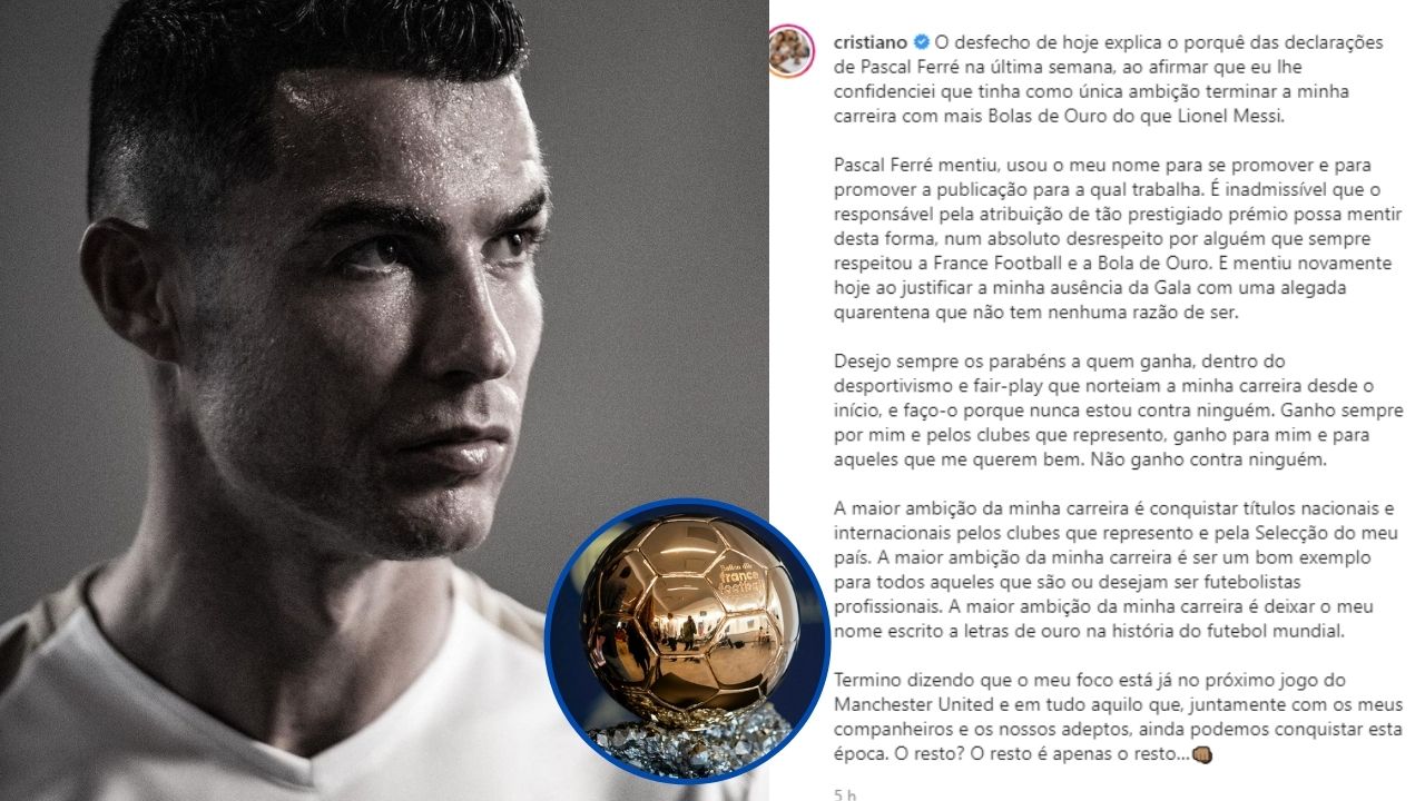Cristiano Ronaldo explotó contra France Football antes de la entrega del Balón de Oro 2021