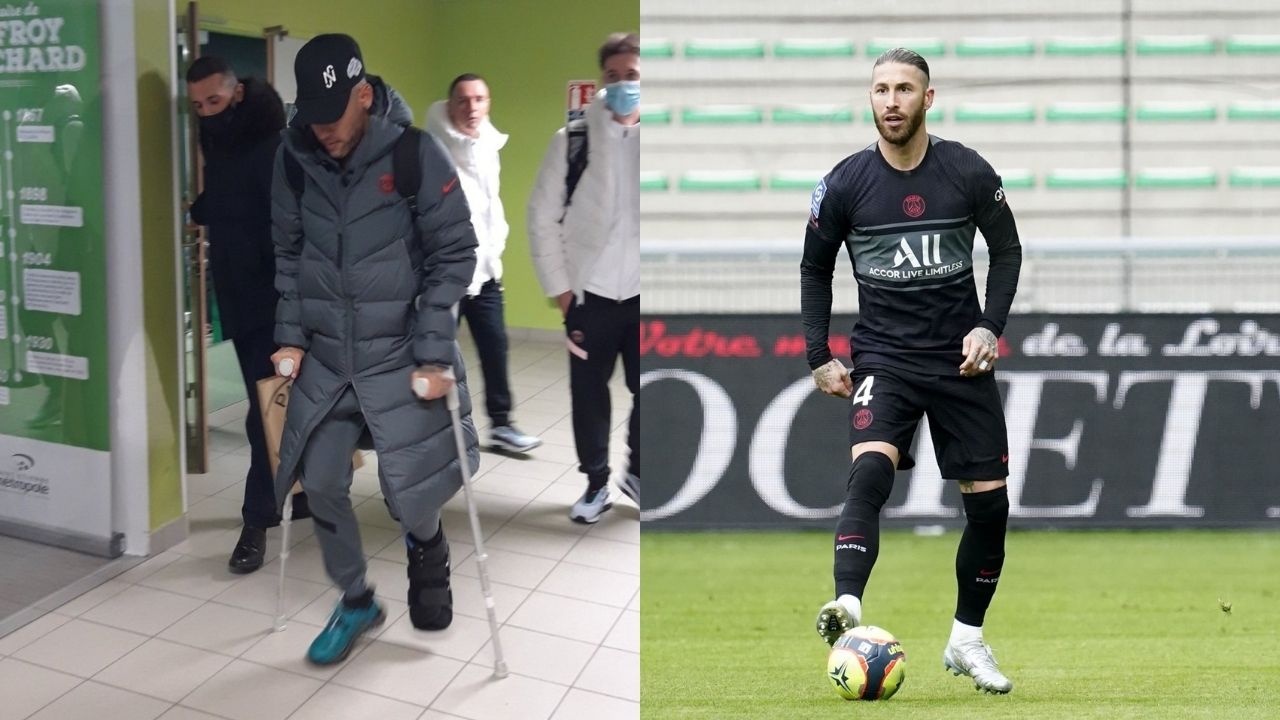 PSG VS Saint-Étienne: Neymar sale del estadio en muletas y Sergio Ramos logró debutar