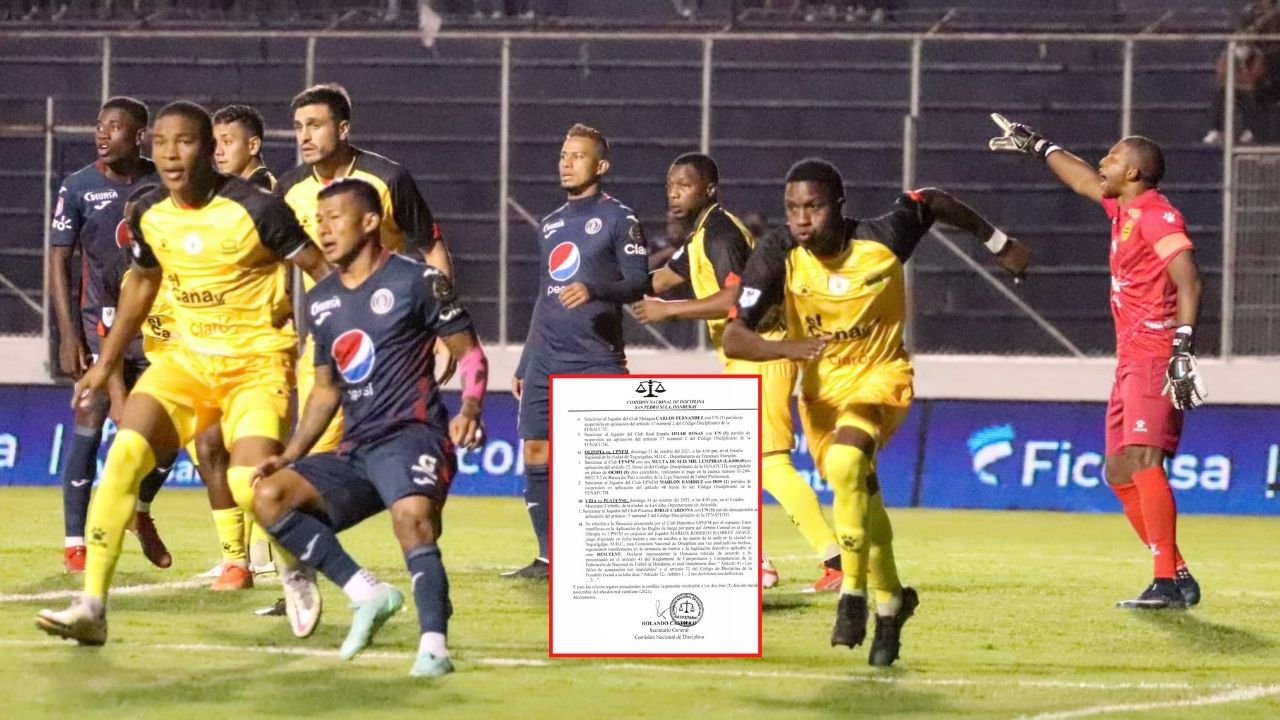 Comisión de Disciplina anuncia fuertes castigos para Real España y Motagua